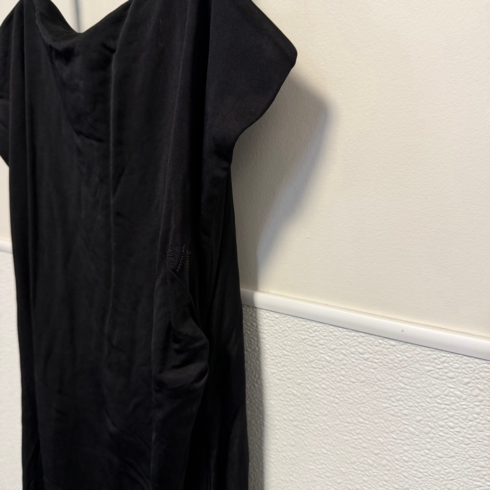 Armani Exchange Black Square-Neck Midi Dress Large New NWT MSRP $140 long split - Picture 10 of 15